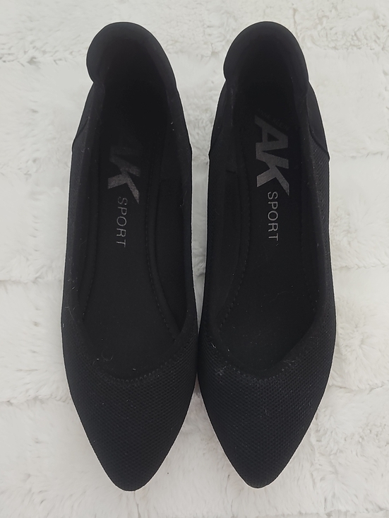 Anne Klein Shoes - Anne Klein Black Pointed Knit Slip-Ons